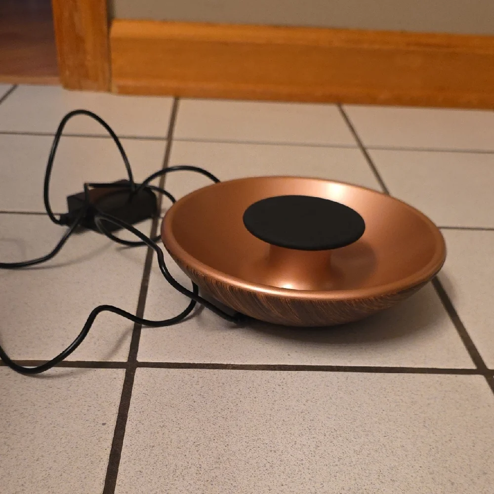 TYLT 10W Wireless Charging Bowl – Faux Wood & Copper Finish – Qi Fast Charger